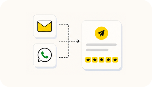 Email de invitación y enlace de WhatsApp