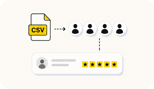 Asistente de importación CSV (4 pasos)
