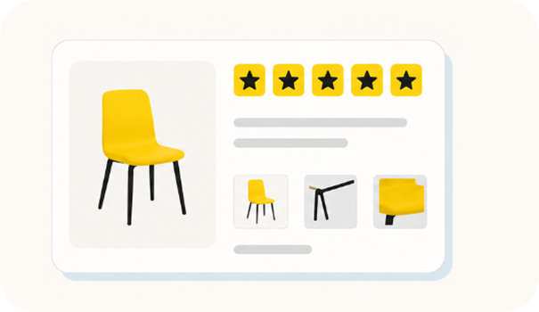 Ficha de producto con reseñas (Mini Stars + lista)